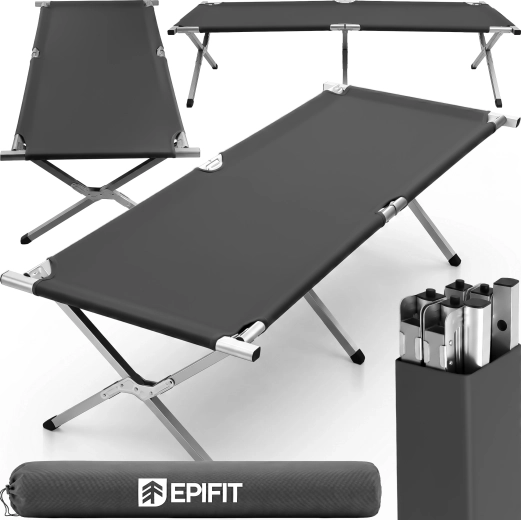 Folding camping cot Qanad grey
