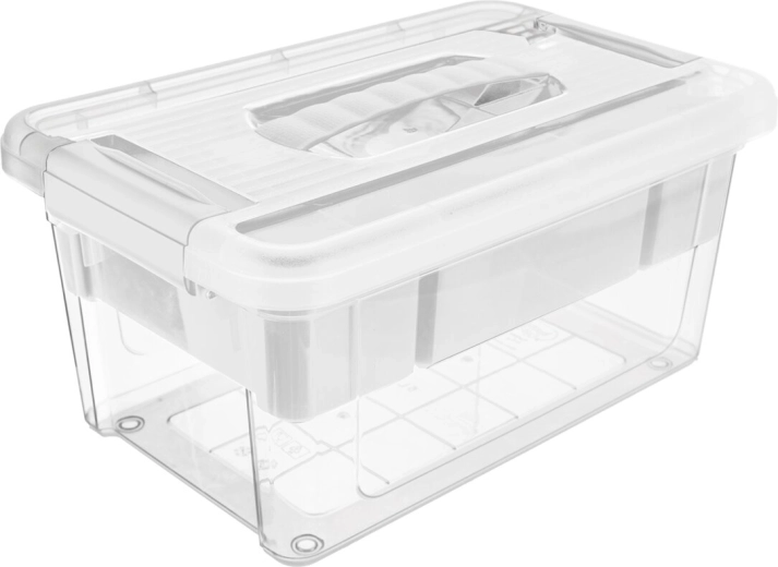 Plastic storage box MULTI Stormax rectangular 9 L with white organizer