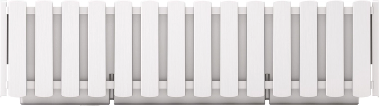 Hanging plastic planter box with bracket and irrigation 58 cm – white