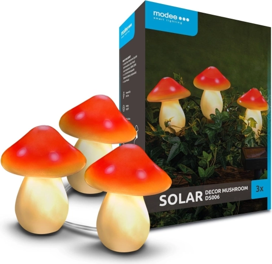 Modee decorative solar LED mushroom-shaped lamps, 3 pcs