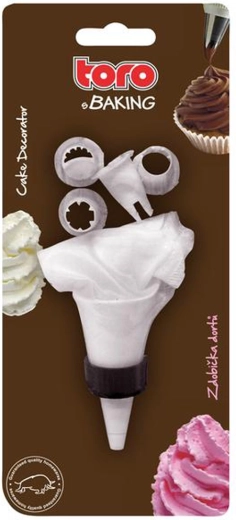 Fabric cake decorating bag TORO with 4 nozzles