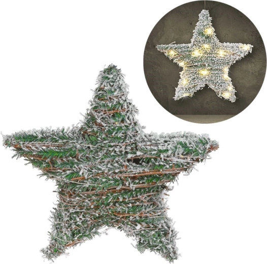 Snow effect on a wicker frame