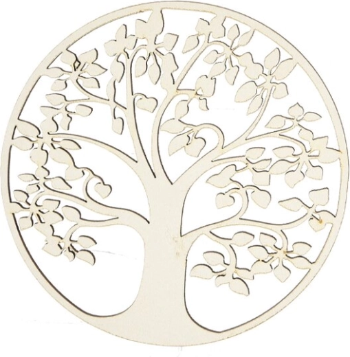 Wooden tree-shaped coaster 10 cm