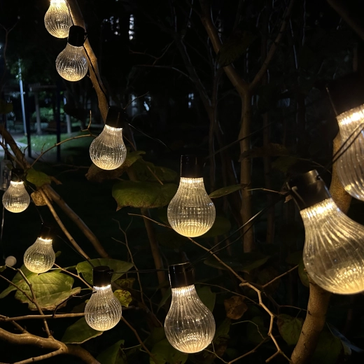 Saulės energija maitinama sodo girlianda STRIPES 10 LED šilta balta 3,8 m