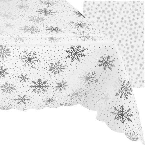 Christmas tablecloth for table Ruhhy 180 × 140 cm with snowflakes