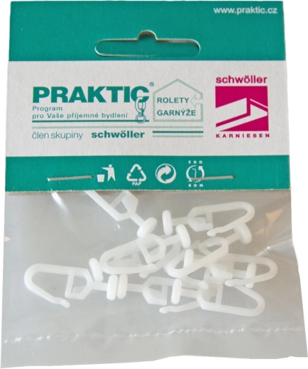 Plastikiniai užuolaidų bėgelio slankikliai, 10 vnt.