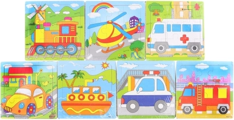 Wooden car puzzle – 9 pieces
