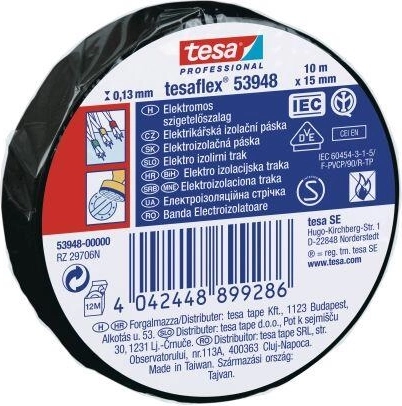 Elektros izoliacinė juosta TESA 15 mm × 10 m, juoda