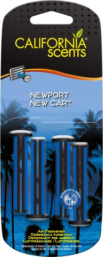 Kvapiosios lazdelės automobilio ventiliacijai California Scents Newport New Car, 4 vnt.
