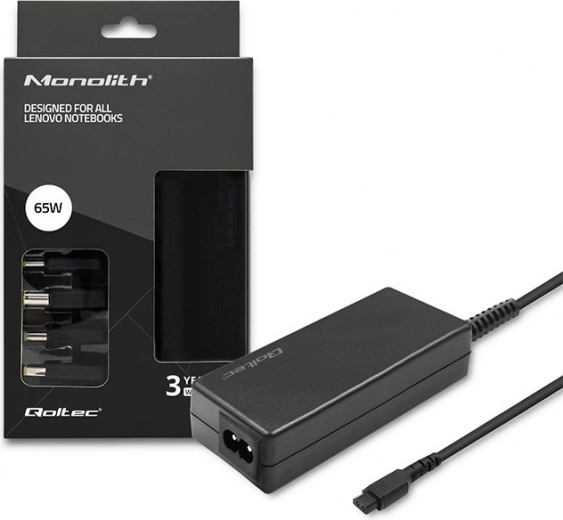 Universal power adapter for Lenovo laptops 65W with 4 connectors