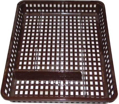 Platus įrankių/detalių stalčiaus įdėklas stalo įrankiams 35 × 26 × 4,5 cm, rudas plastikas