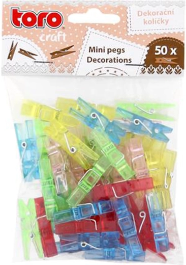 TORO Plastic Mini Clothespins, 50 pcs
