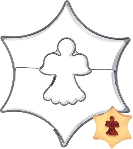 Sausainių formelė – žvaigždė su angeliuku, 5,5 cm