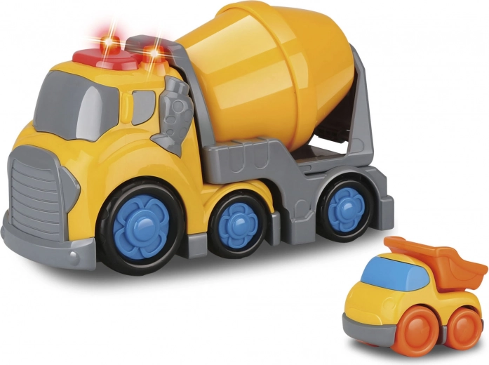 Kiddy automobilinis betono maišytuvas su efektais ir mini savivartis