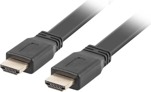 Juodas plokščias HDMI kabelis v2.0 5 m