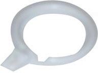 Plastikinis žiedas su spaustuku užuolaidoms, baltas, 25 vnt.