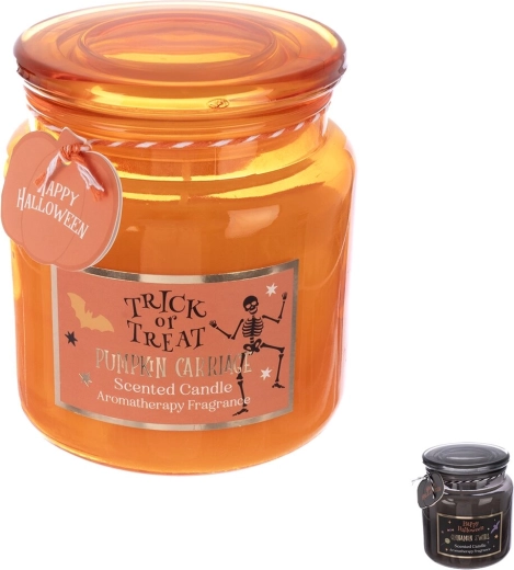 Scented candle in a glass jar Halloween 350 g (mix of scents and designs)