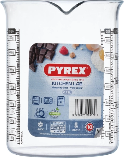 Pyrex stiklinė matavimo taurė 0,75 l su snapeliu