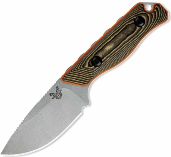 Benchmade Hidden Canyon Hunter kompaktiškas medžioklinis peilis su fiksuota geležte Richlite