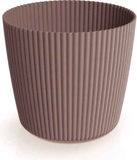 Milly Round Flower Pot 14.6 cm Marsala – Ribbed Plastic Plant Cover