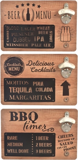 Wooden bottle opener, brown (3 variants)