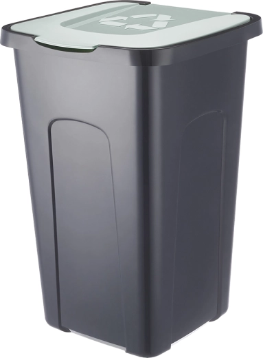 50 L recycling bin – black/pastel green