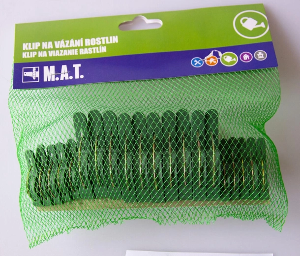 Plastic plant tying clips, 2 types, set of 20 pcs