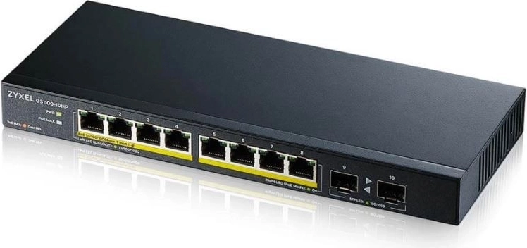 Zyxel GS1100-10HP Gigabit Switch 120W PoE with Optical Uplink Ports