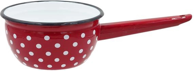 Emaliuotas prikaistuvis 1,5 l, raudonas su taškeliais