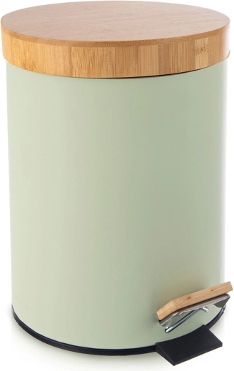 Metalinė pedalais valdoma šiukšliadėžė Greenish 5 l, žalia