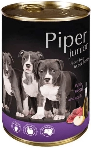 Piper Junior konservai šuniukams – veršiena ir obuolys 400 g