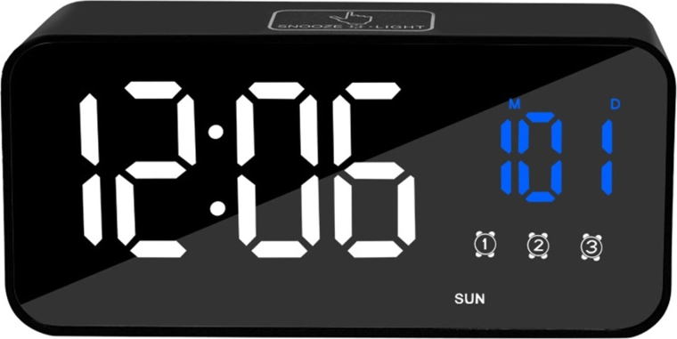 Bold white LED digits and clear information
