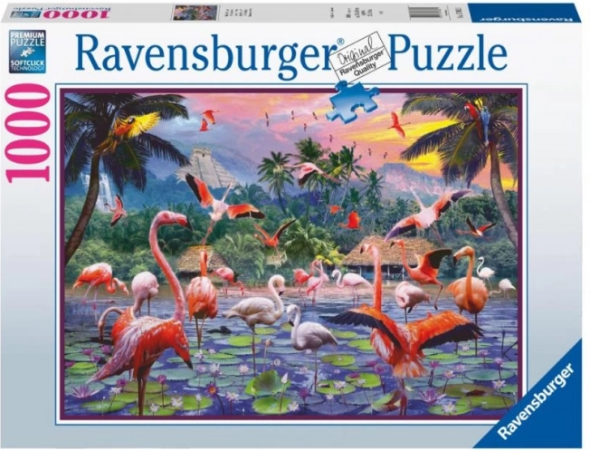 Ravensburger dėlionė Pink Flamingos 1000 detalių