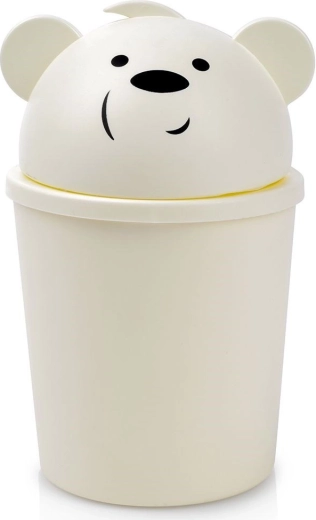 Šiukšliadėžė su meškiuku 1,5 l, kreminė