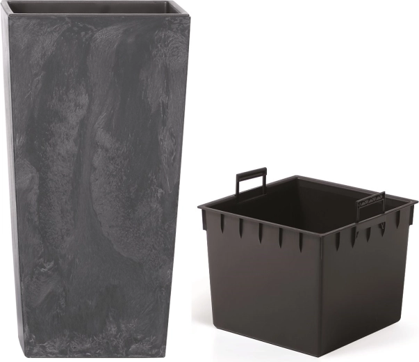 URBI Square Concrete Effect Planter with Insert 26.5 cm anthracite
