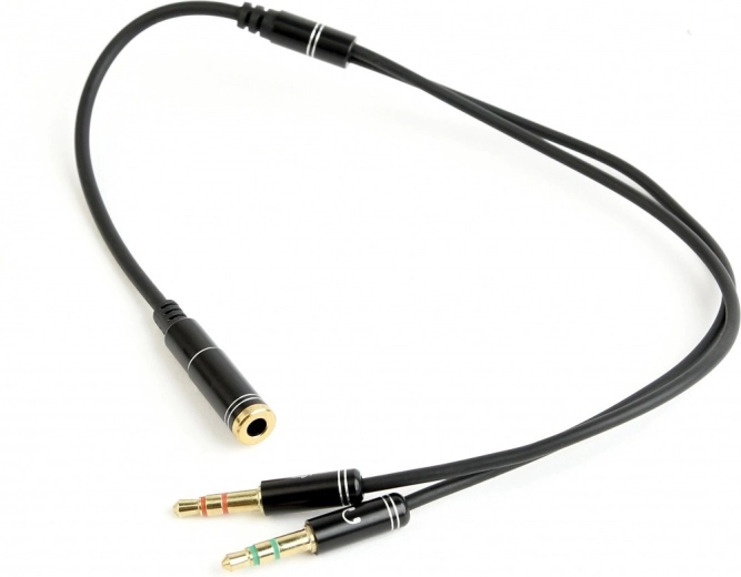 Garso adapteris 4 kontaktų į 2× 3,5 mm mini lizdą, 0,2 m
