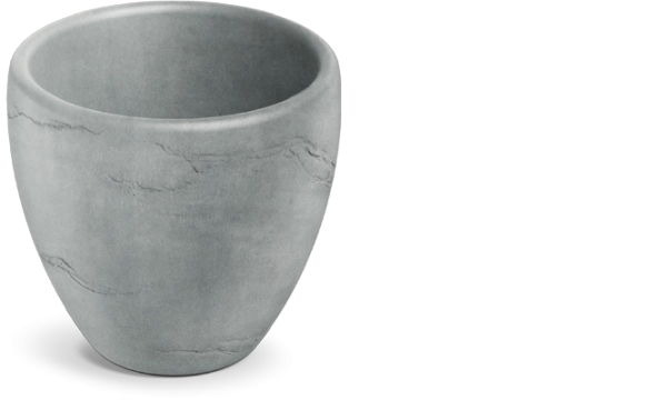 Vazonas Cano 40 cm betoninės pilkos spalvos – modernus plastikinis vazonas interjerui ir eksterjerui