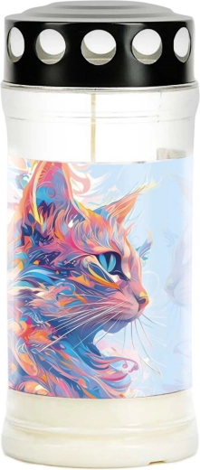Cemetery Candle Provence with Cat Motif – Burns up to 4 Days