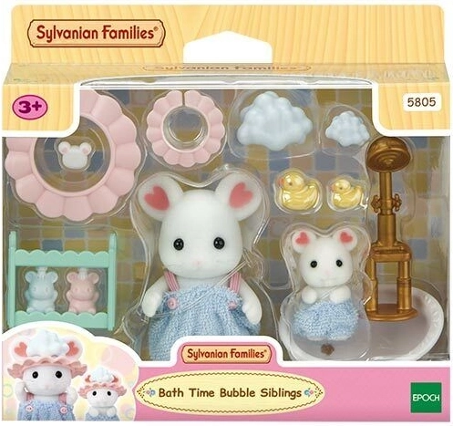 Sylvanian Families burbulinė vonia – rinkinys su Marshmallow pelytėmis