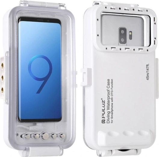 Waterproof diving smartphone case Puluz up to 45 m (USB-C, white) - 1 piece