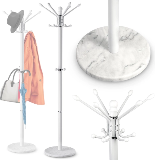 Massido freestanding coat rack with marble base