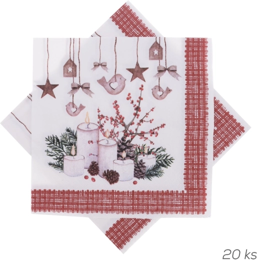 Kalėdinės popierinės servetėlės 33 × 33 cm (20 vnt.)