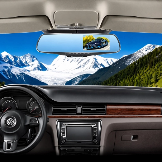 Discreet design in a rear-view mirror