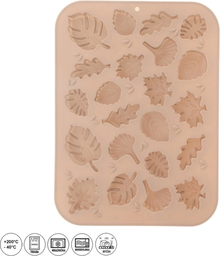 Beige autumn leaves silicone mold - 1 piece