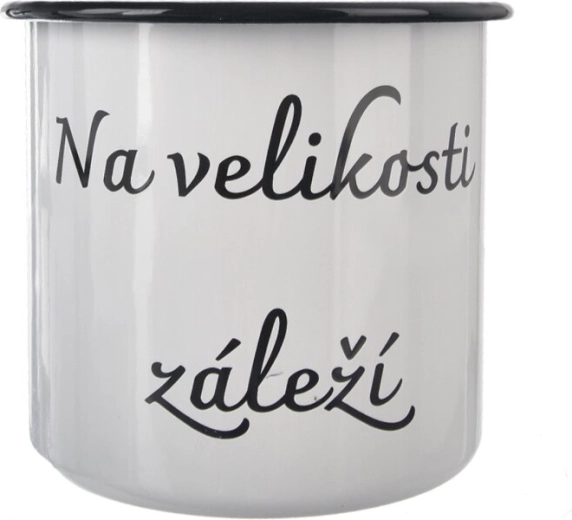 Emaliuotas puodelis baltas 1 l