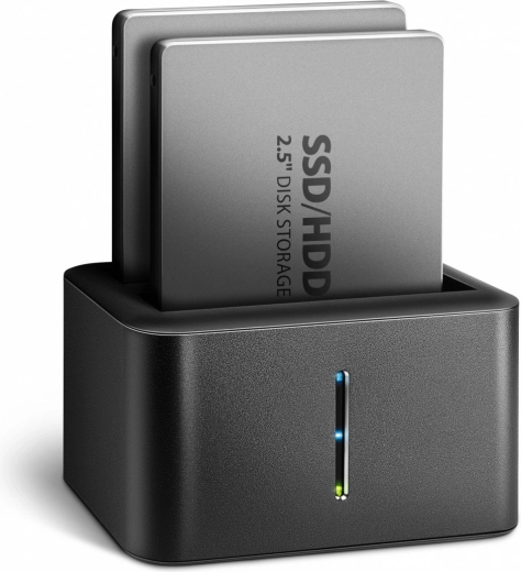 Mini dokavimo stotelė Axagon, skirta 2x 2.5" SATA SSD/HDD su klonavimo funkcija