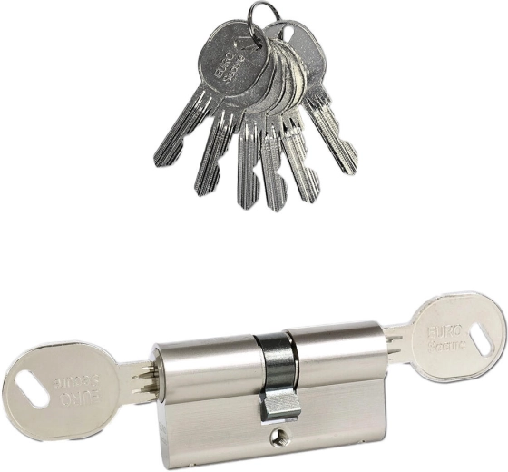 Cylindrical euro cylinder 30/30 with emergency function RICHTER, 6 keys, satin nickel, RC3 class