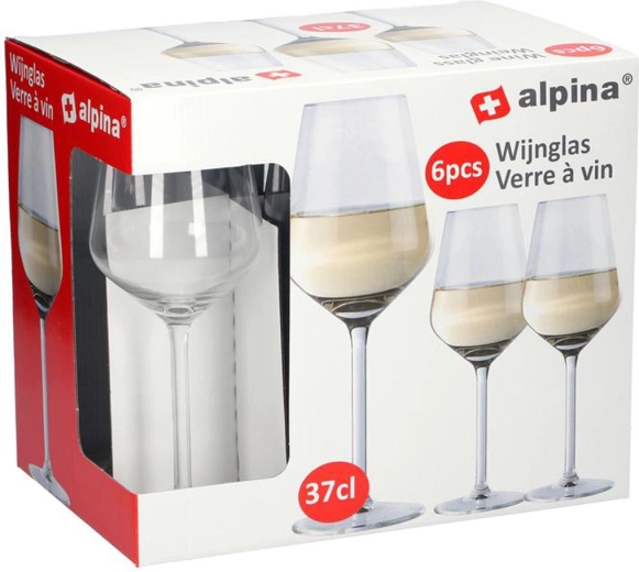 Alpina taurės baltajam vynui 370 ml (6 vnt.)