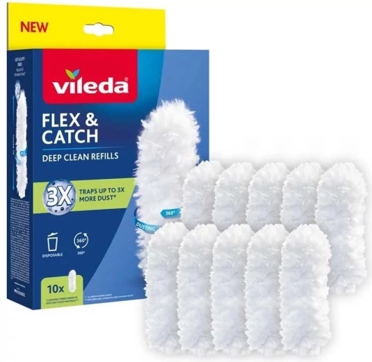 Atsarginės šluotelės VILEDA Flex & Catch galvutės, 10 vnt.