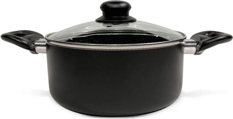 Puodas su stikliniu dangčiu Kitchisimo Nero 20 cm, 2,5 l